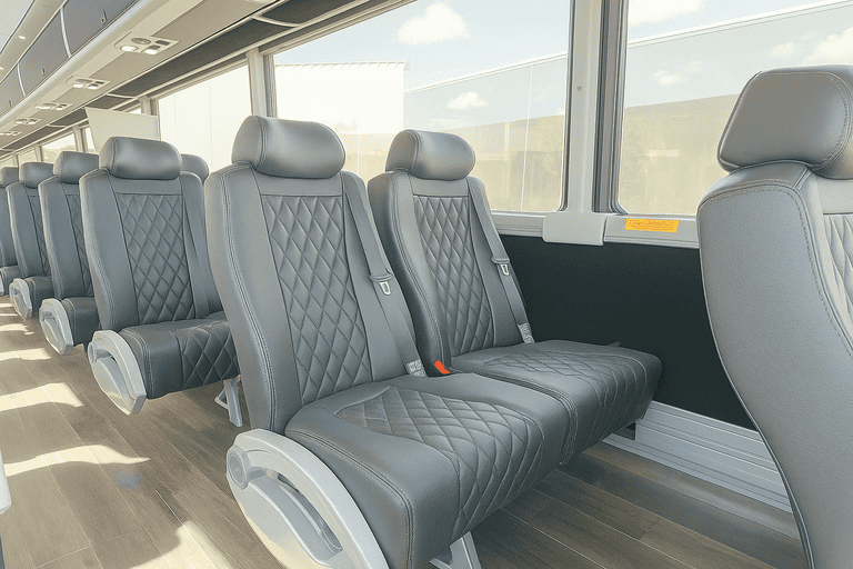 interior of Grand Forks Coach Bus Service charter bus