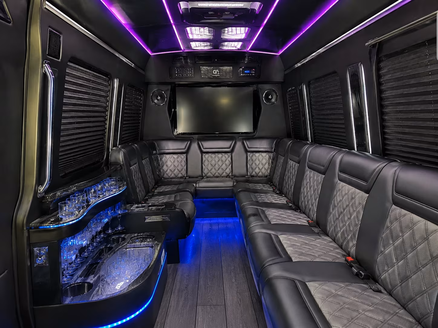 corporate event conference shuttle buses at the alerus center