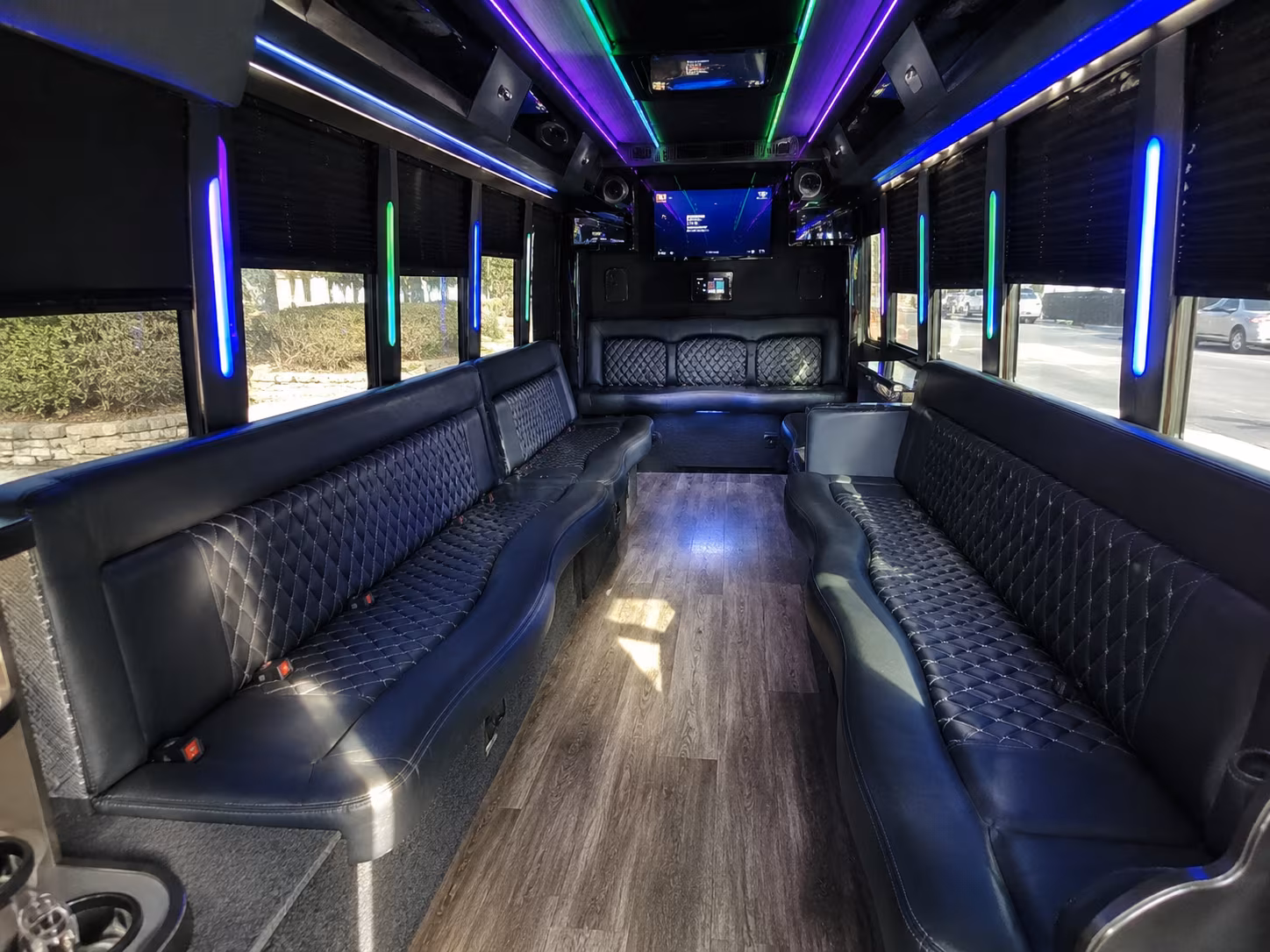 grand forks 15 passenger party bus interior
