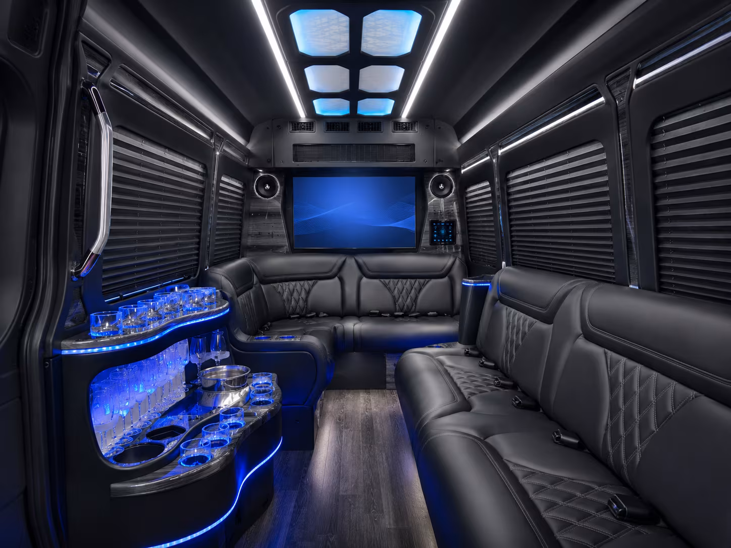 grand forks 25 passenger party bus interior