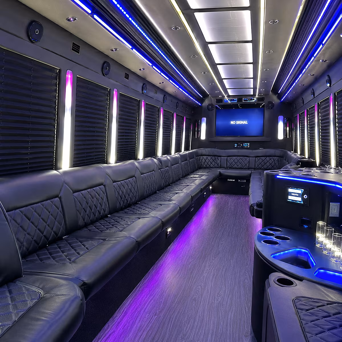 grand forks 30 passenger party bus inside