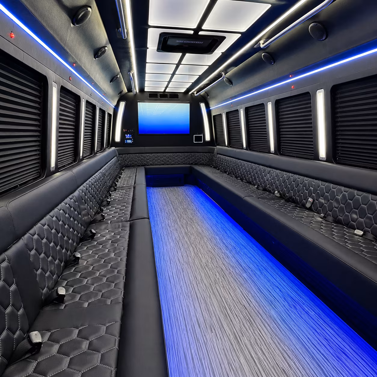 grand forks 50 passenger party bus inside