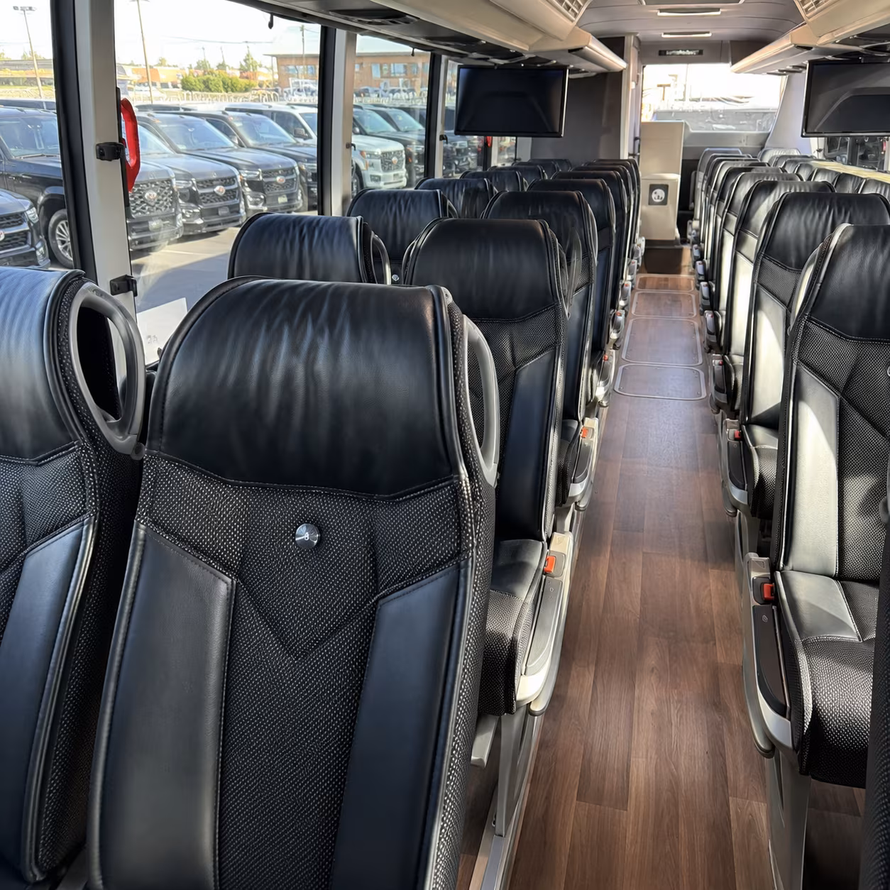 grand forks 56 passenger charter bus inside