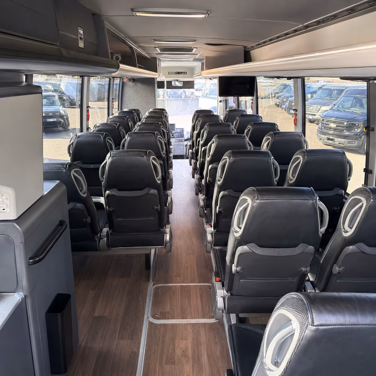 grand forks 56 passenger charter bus interior